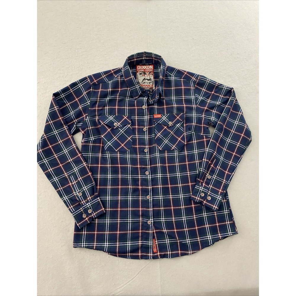 Dixxon Flannel Co Torrance Men's L Plaid Flannel Shirt Navy Blue Green Red Plaid